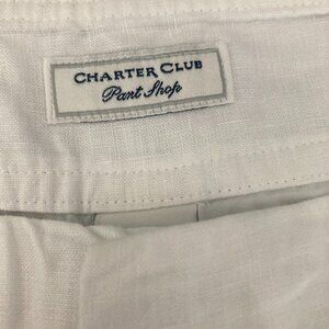 Charter Club tailored white linent pants size 14